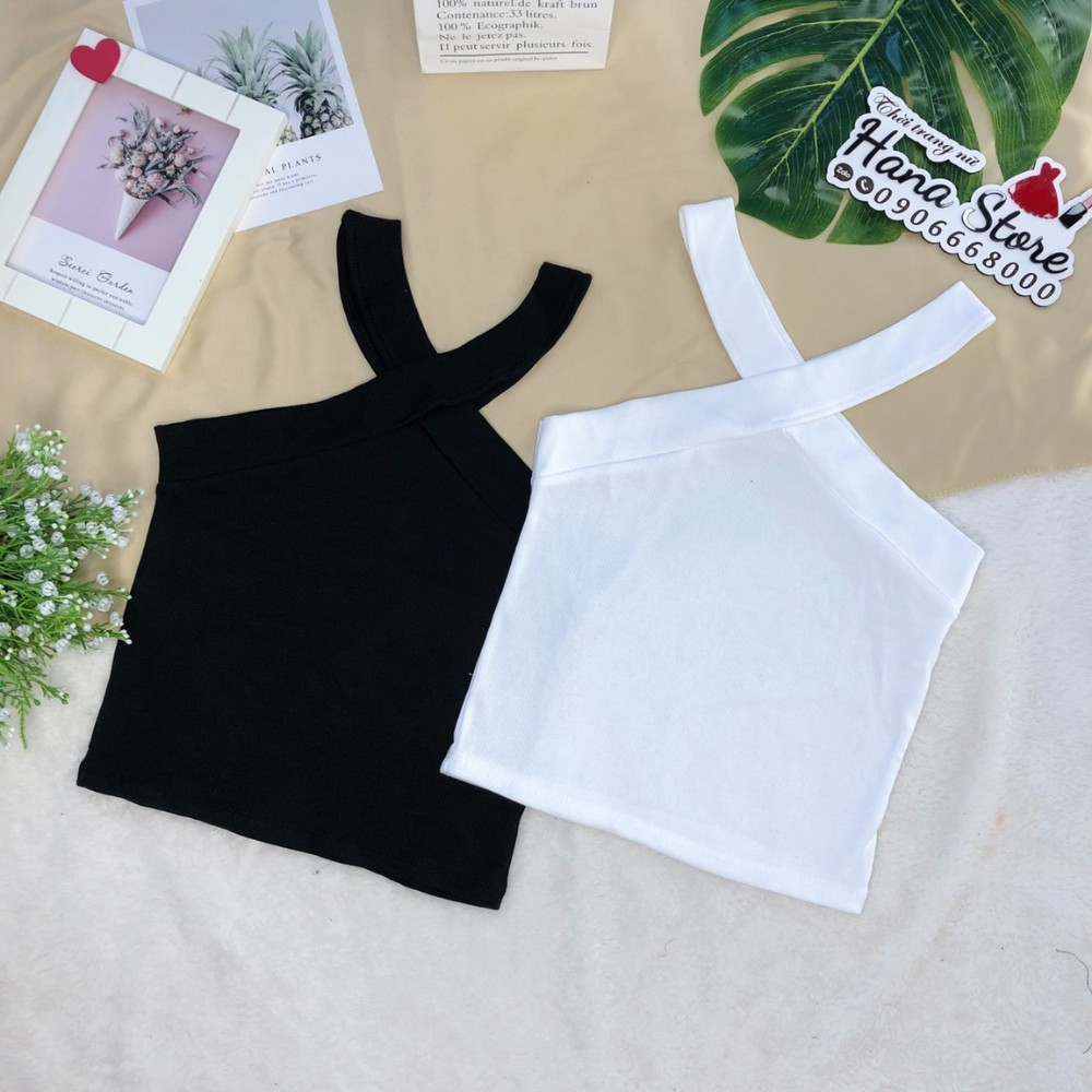 Áo yếm 2 dây vắt chéo nhau chất bo tăm co dãn bốn chiều dáng body chuẩn ảnh siêu đẹp
