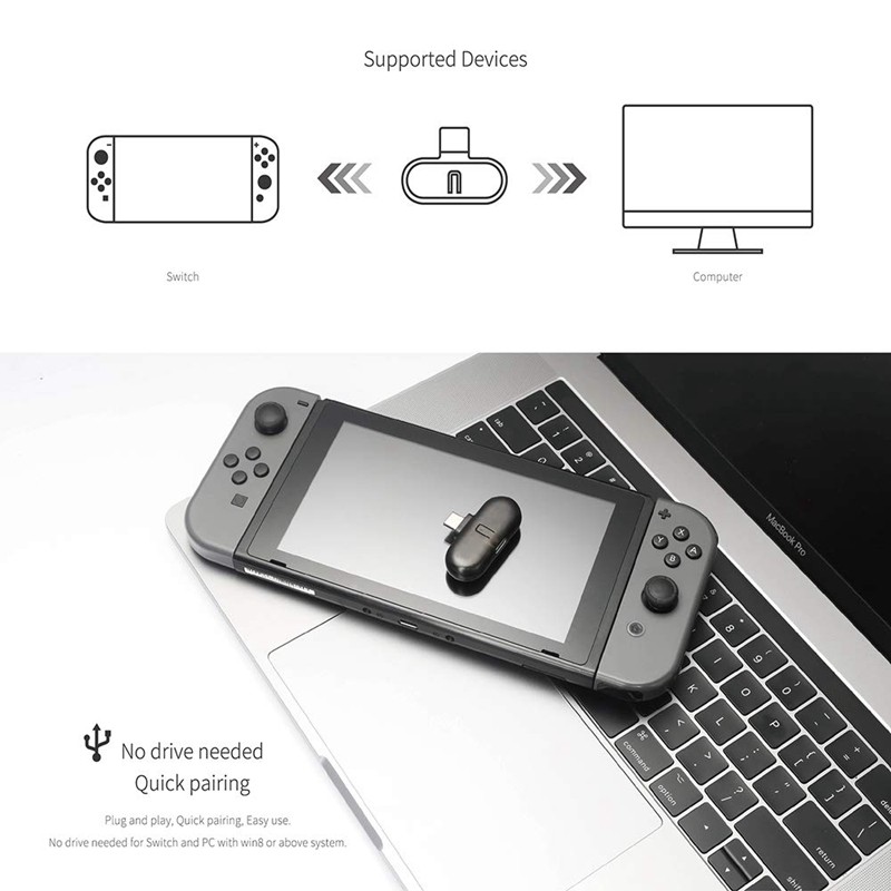 NINTENDO Bộ Thiết Bị Thu Phát Tín Hiệu Âm Thanh Bluetooth Không Dây Kèm Phụ Kiện Chuyên Dụng