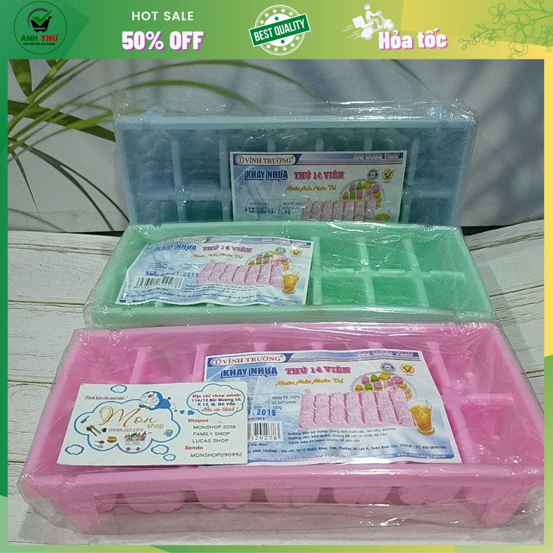 Khay đá nhựa dẻo 14 ô - Khay đá nhựa Nhỏ Gọn - Tiện Dụng
