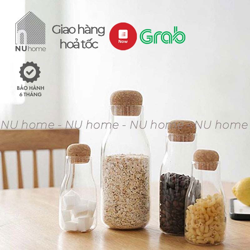 nuhome.vn | Hủ thuỷ tinh nắp bần - Subi, lọ thuỷ tinh đựng đa năng, đựng đồ uống nước ép và gia vị cho bếp