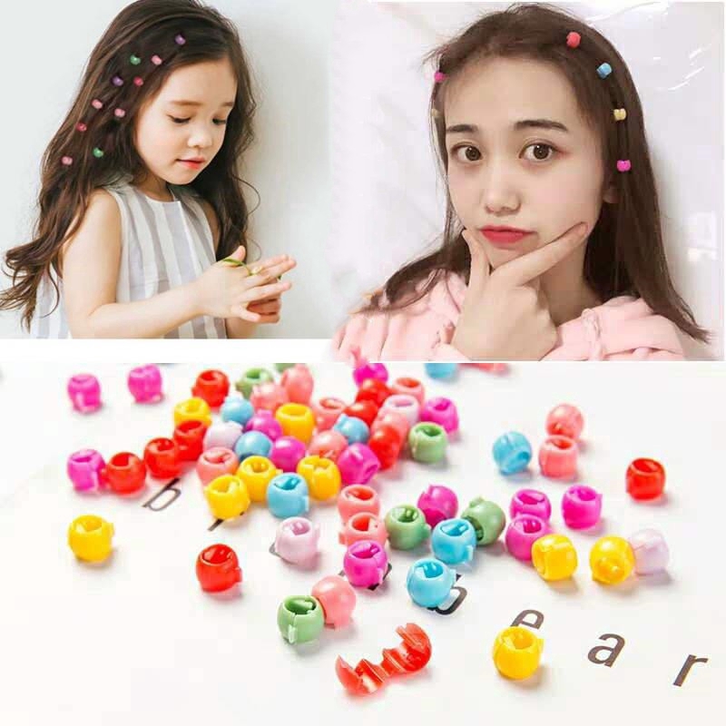 Set 80 kẹp tóc nhựa nhiều màu sắc nhỏ gọn xinh xắn cho nữ