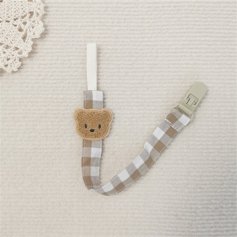 Kẹp Giữ Núm Vú Giả Bằng Nhựa Thêu Họa Tiết Gấu Hoạt Hình DIY