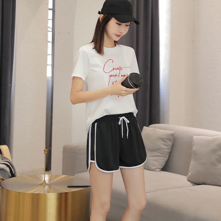 Quần ngắn thể thao lưng cao ống rộng size S-5XL tùy chọn cho nữ | BigBuy360 - bigbuy360.vn