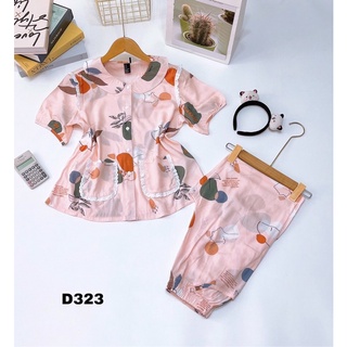 Đồ Bộ Nữ Tole Lanh Quần Dài Cổ Sen 2 Túi VNXK