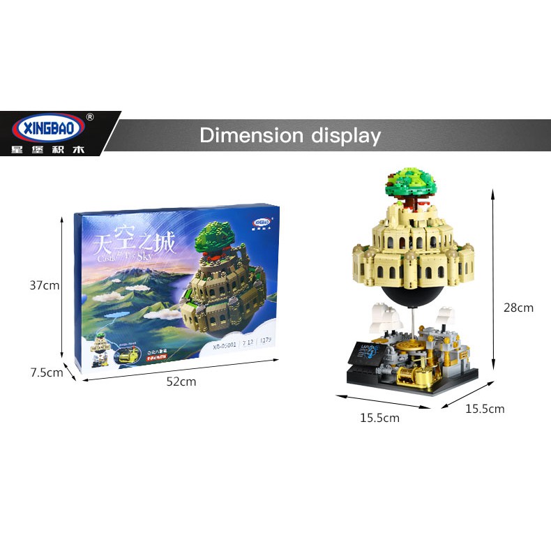 Đồ chơi Lắp ráp Mô hình Creator Castle in the sky Hộp nhạc Lâu đài Bay Laputa BAY LAPUTA Xingbao 05001