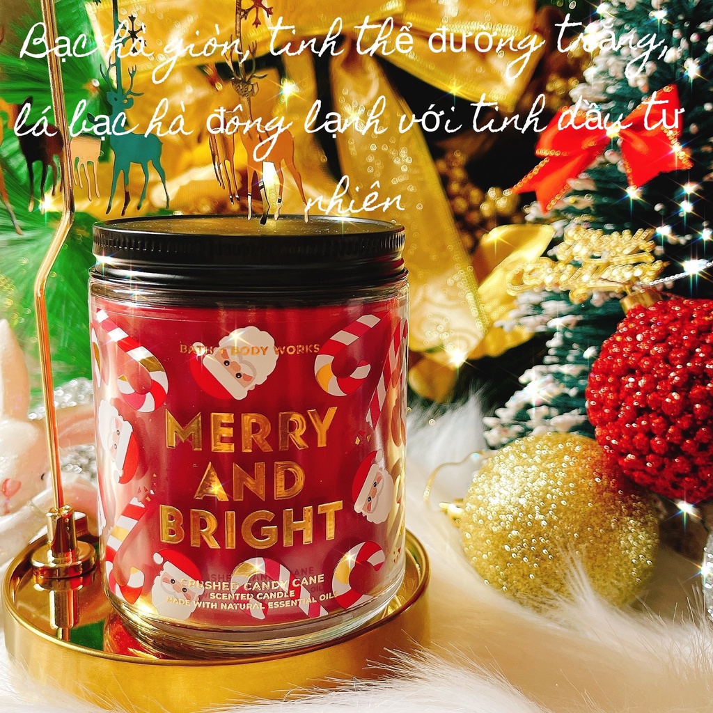 MERRY AND BRIGHT - Nến 1 bấc bath &amp; body works USA