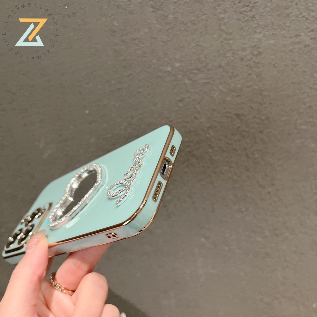 Zymello ốp lưng Realme C35 Realme C11 2021 Realme C21Y C25Y C12 C15 C20 C25 C25S Realme 5 5s 5i 6i C3 Vỏ điện thoại mạ điện gương tình yêu thời trang