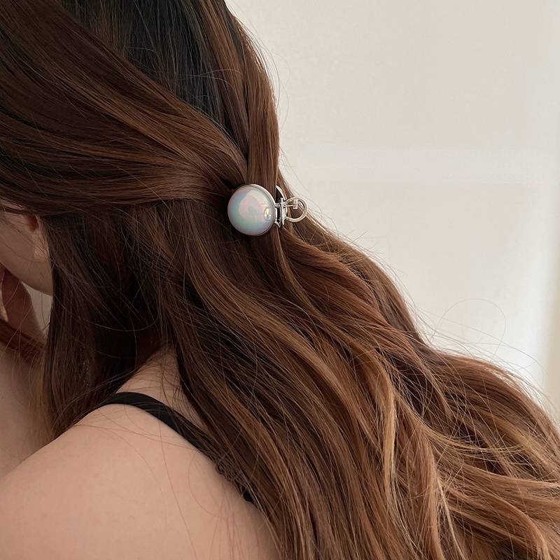 Kẹp Tóc Tròn Đính Ngọc Trai Giả Phong Cách Hàn Quốc