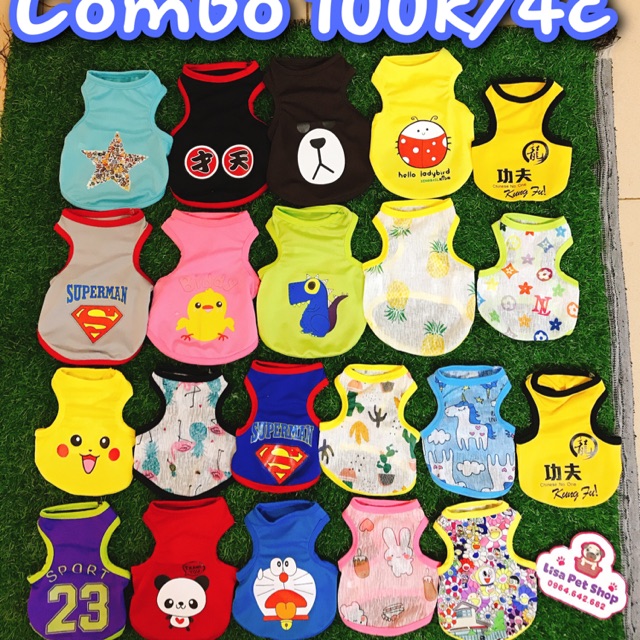 Combo 4 áo cho chó mèo