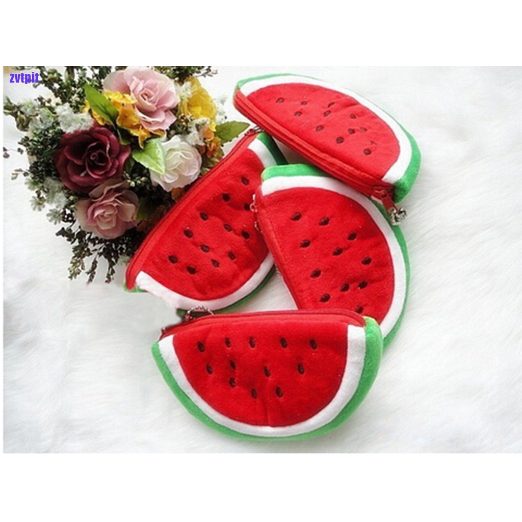 Ví Đựng Tiền Hình Dưa Hấu Đỏ Nhồi Bông Dễ Thương