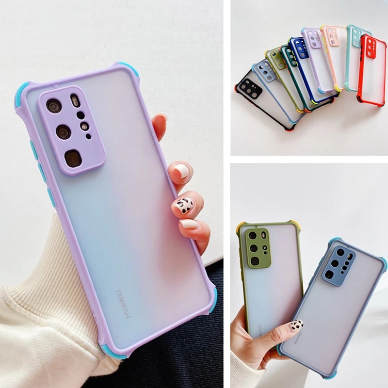 Ốp điện thoại nhám chống sốc 4 góc cho Xiaomi Mi Redmi Note 7 8 9 9S 10 10S 9T