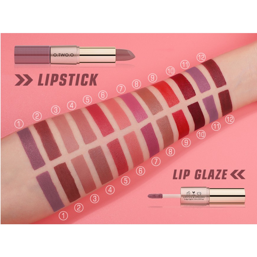 Thỏi son O.TWO.O 2 trong 1 dưỡng ẩm bền lâu Matte Lipstick &amp; Liquid Lipstick