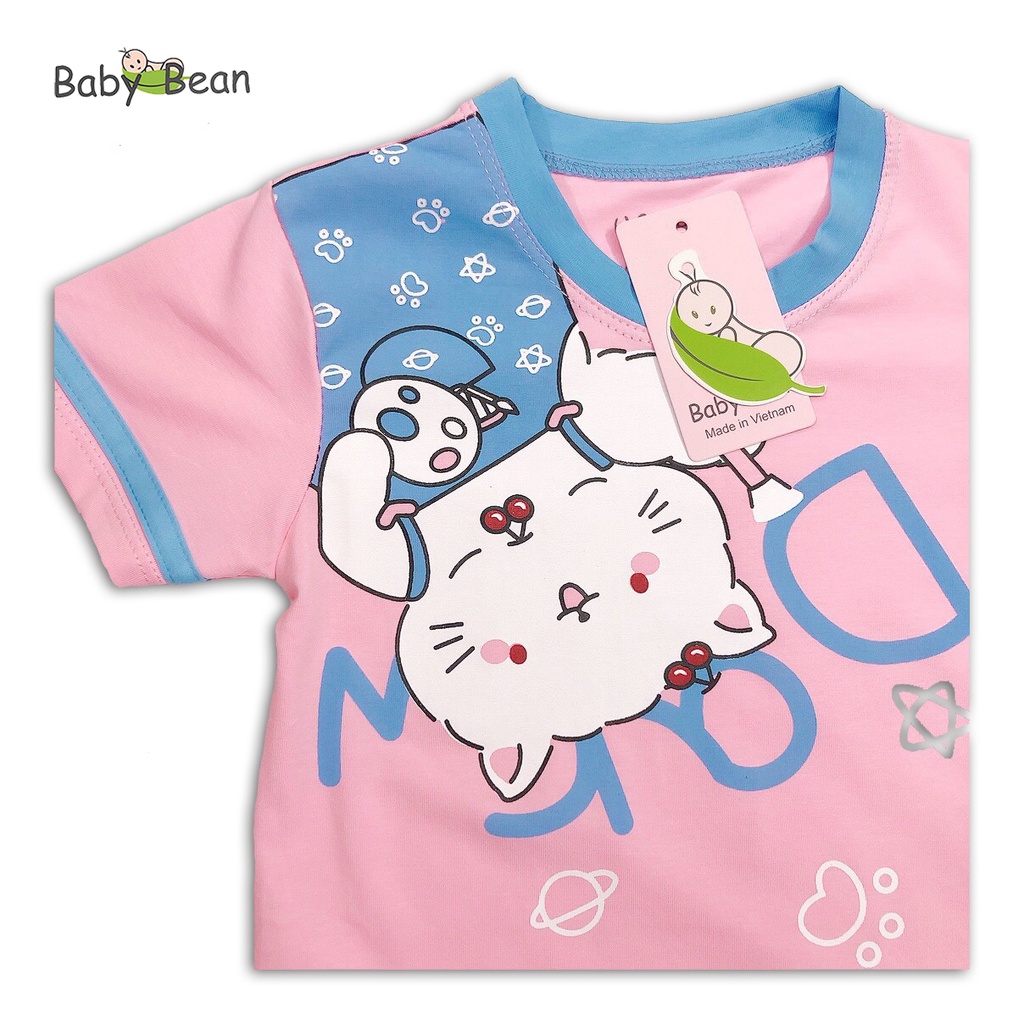 Bộ Đồ Thun Cotton in Hình Hoạt Hình Unisex BabyBean