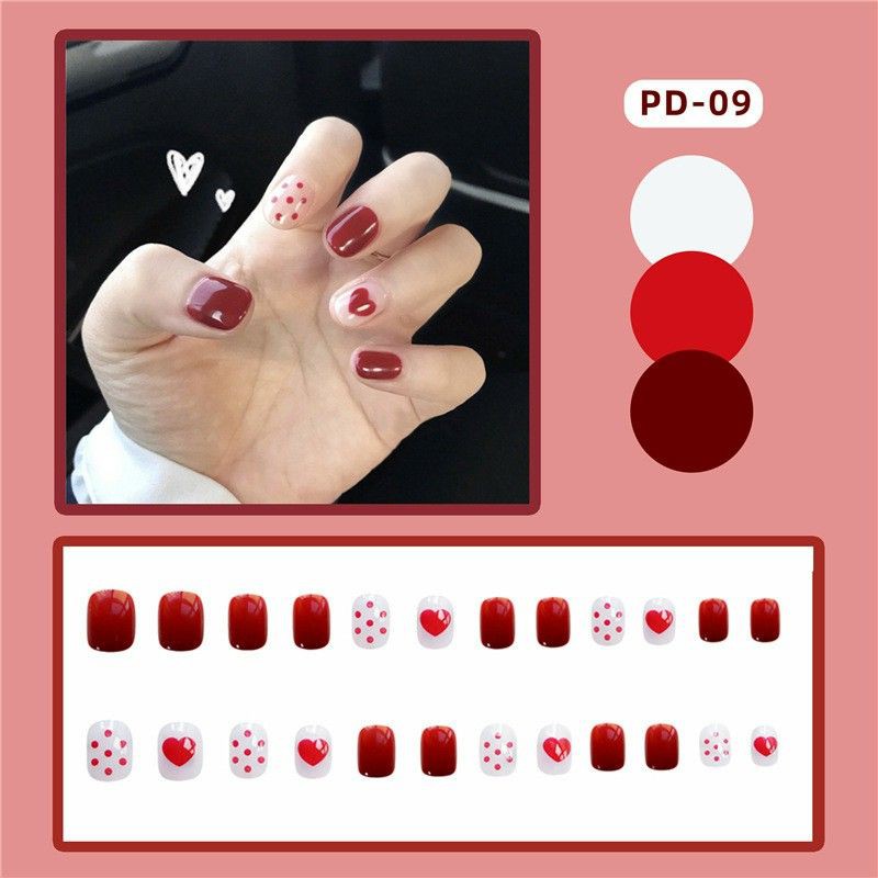 bộ 24 móng tay giả phong cách hàn quốc