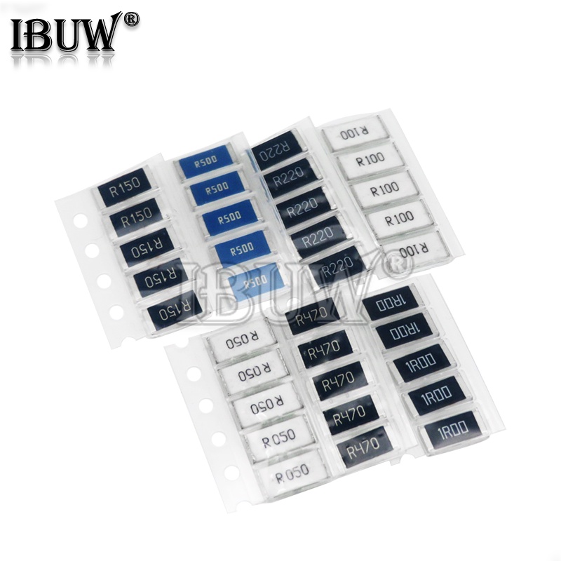 Bộ 50 Linh Kiện Điện Tử 2512 SMD 10Valuex5 Cái 1R00 R500 R470 R330 R220 R200 R150 R100 R050 R010