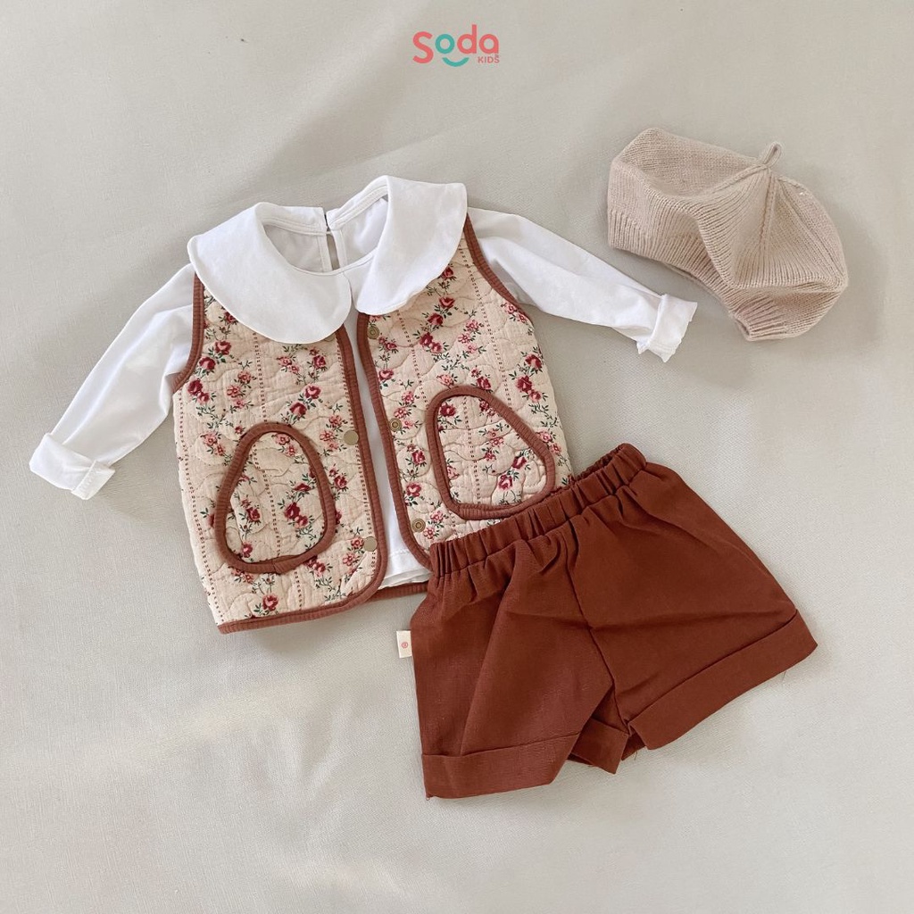 Áo cổ sen cho bé gái SODA KIDS chất liệu cotton co giãn 4 chiều