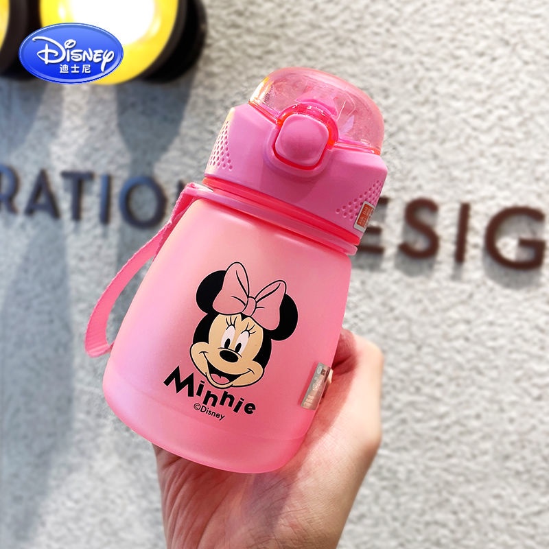 Bình nước cho bé có hoa văn Disney với ống hút ly nước có ống hút