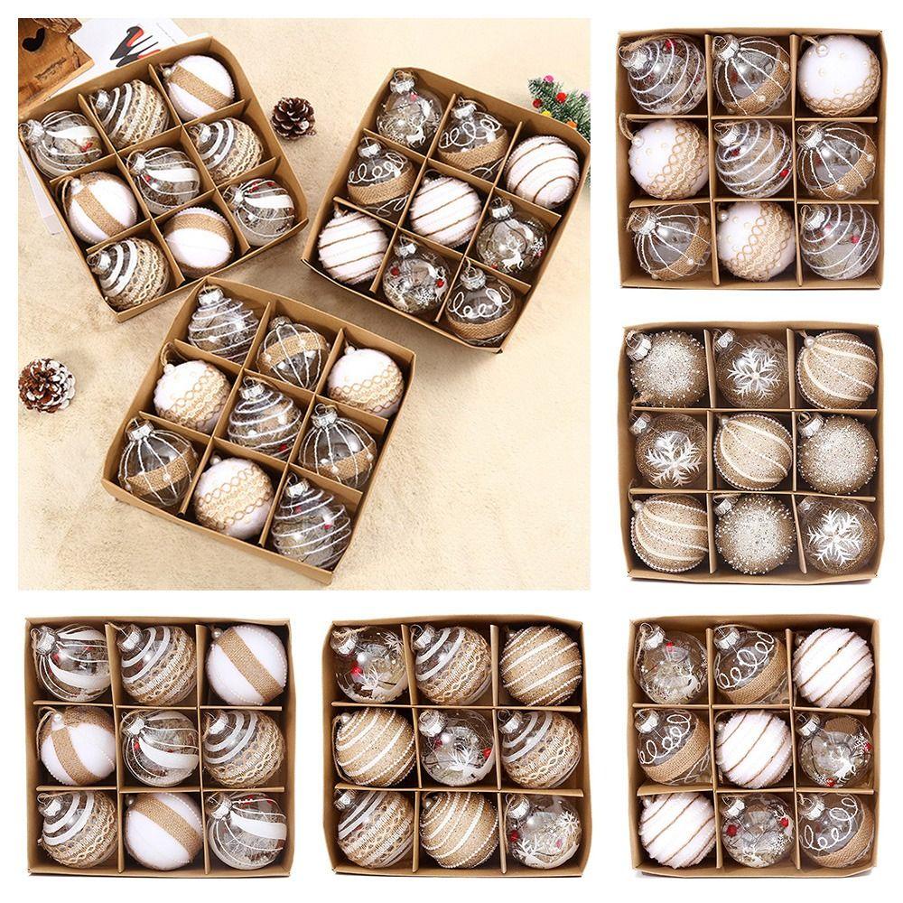 Set 9 Trái Châu 8cm Trang Trí Giáng Sinh