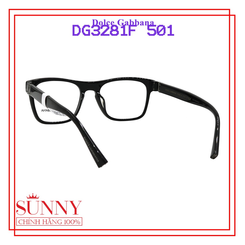 Gọng kính nam nữ chính hãng Dolce &amp; Gabbana DG3281F 501 màu sắc thời trang, thiết kế dễ đeo bảo vệ mắt