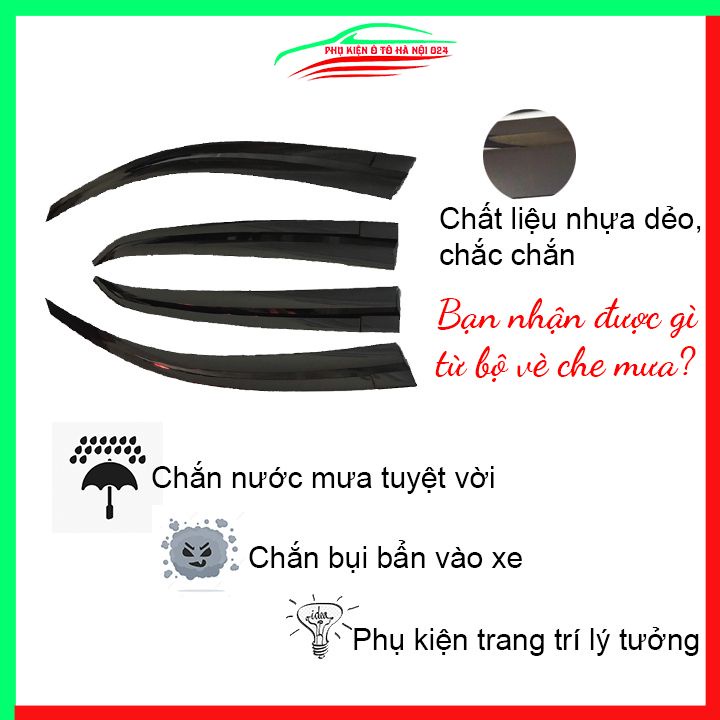 Vè che mưa cho xe ô tô Altis 2014-2020 vè đen bảo vệ trang trí xe