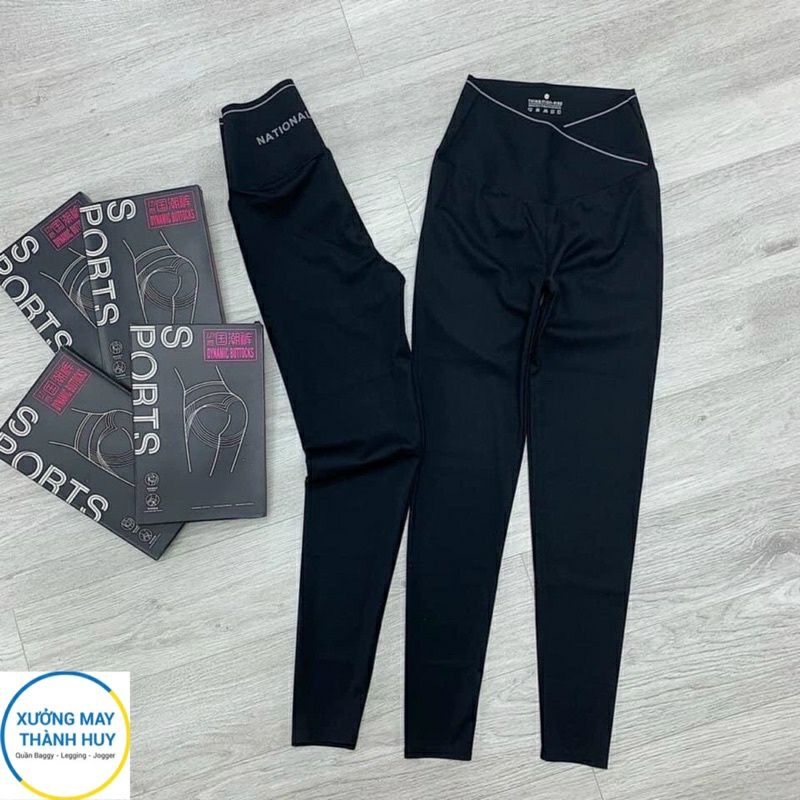 quần legging cạp to viền trắng không hộp