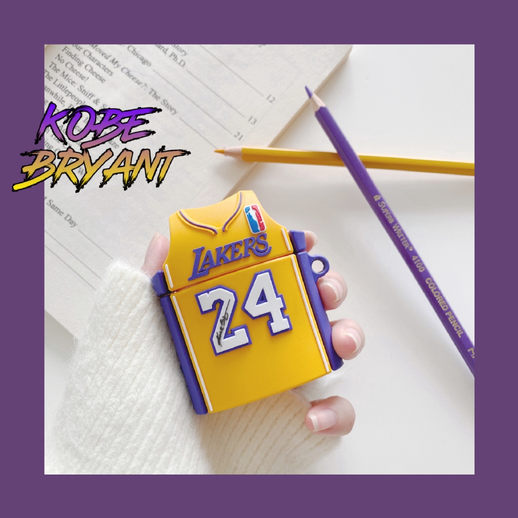 Airpods Case for Airpods 1/2 Kobe Signature Jersey Silicone Protective Cover