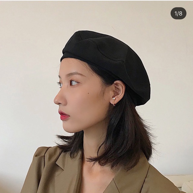 Mũ beret đen