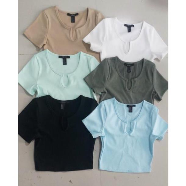 Áo tập gym yoga nữ, Áo Croptop vải thun gân F21 🥇 🐼
