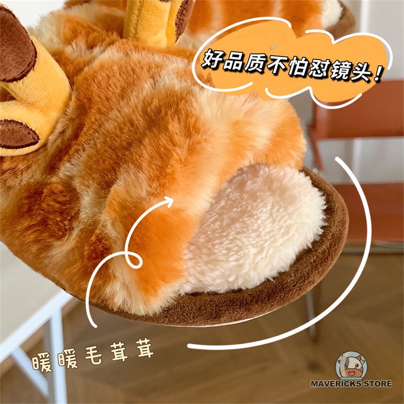 Dép cotton chống trượt họa tiết hoạt hình phong cách Hàn Quốc