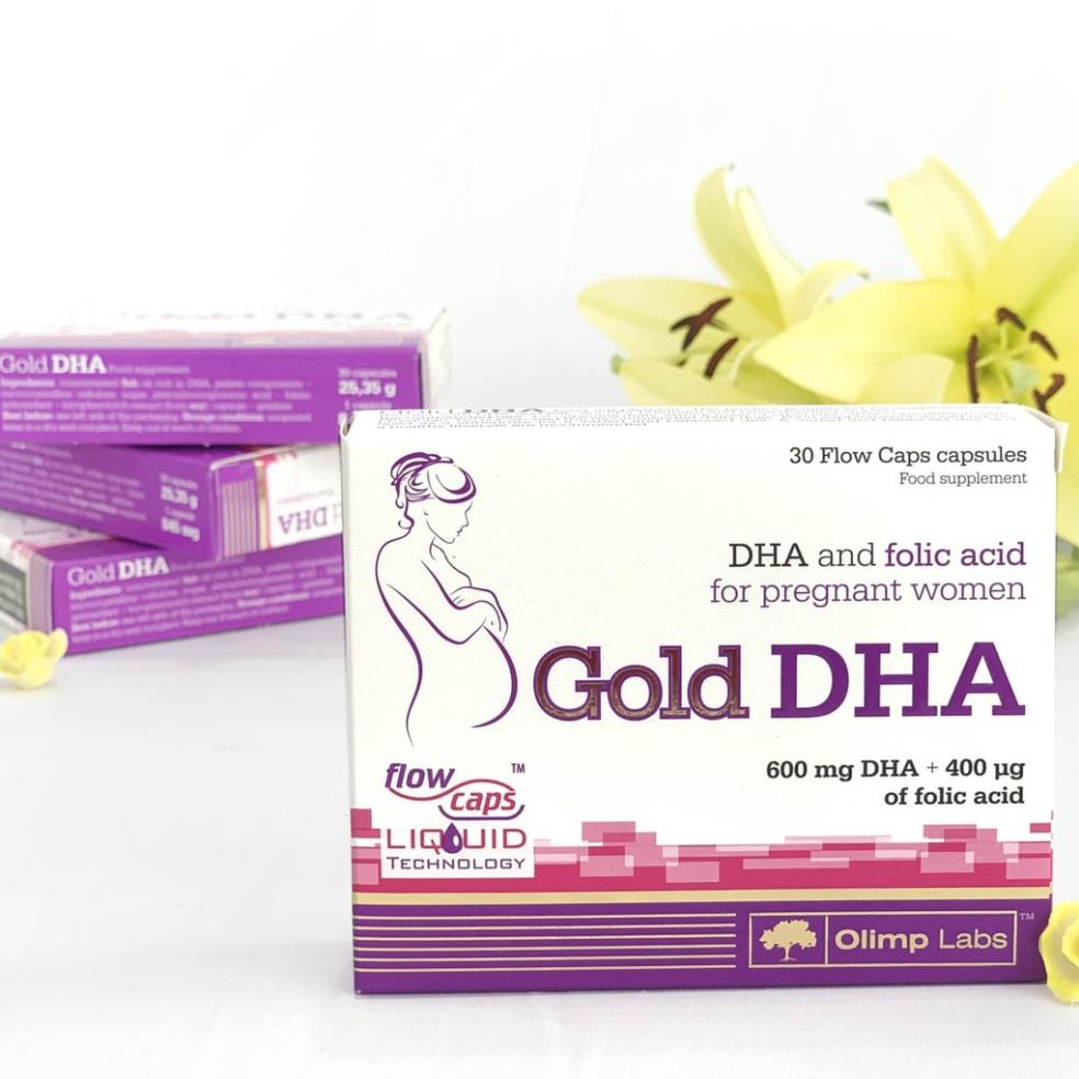 {Hàng Nhập} Viên bầu Gold DHA - Vitamin tổng hợp DHA, axit folic cho thai nhi khỏe mạnh, thông minh (30 viên)