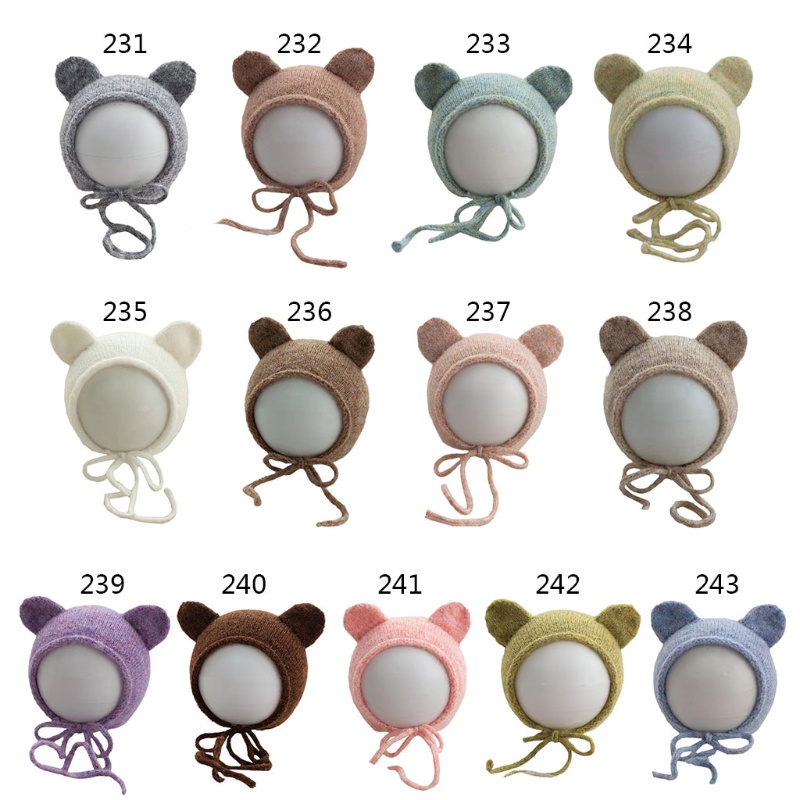Mũ Beanie Đan Len Handmade Dễ Thương Làm Phụ Kiện Chụp Ảnh Cho Bé Sơ Sinh