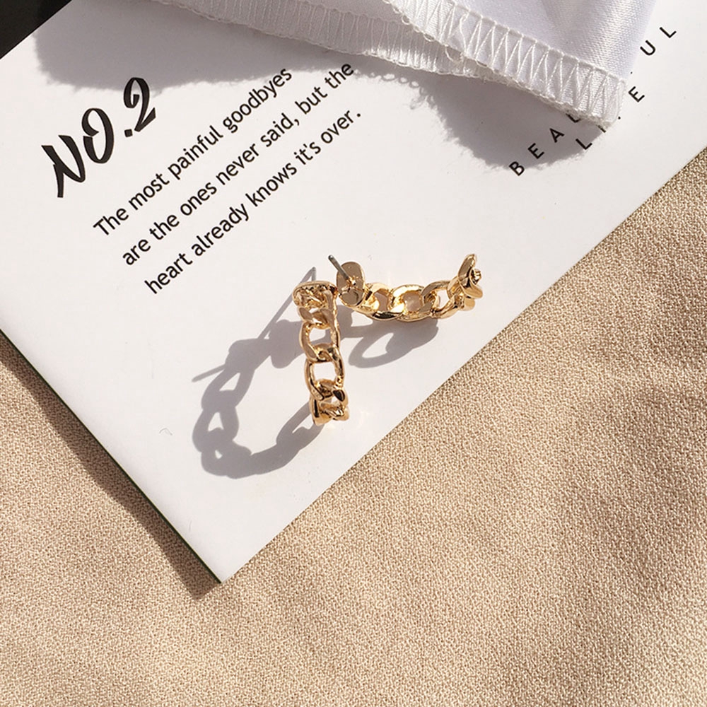MXMUSTY Simple Stylish|Color C Type Chain Stud Earrings