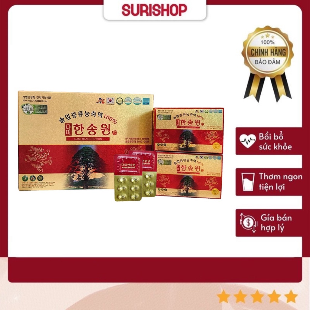Tinh Dầu Thông Đỏ Chính Phủ Hàng Nội Địa Cao Cấp Dami Han Song Won 120 Viên