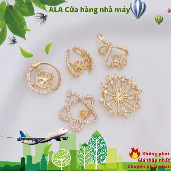 💖Đồ trang sức DIY💖Mặt Dây Chuyền Hình Ngôi Sao Năm Cánh Đính Đá Zircon Mạ Vàng 14K Kèm Giá Đỡ DIY[Mặt dây chuyền/Hạt treo/Vòng tay/Vòng cổ/hoa tai]