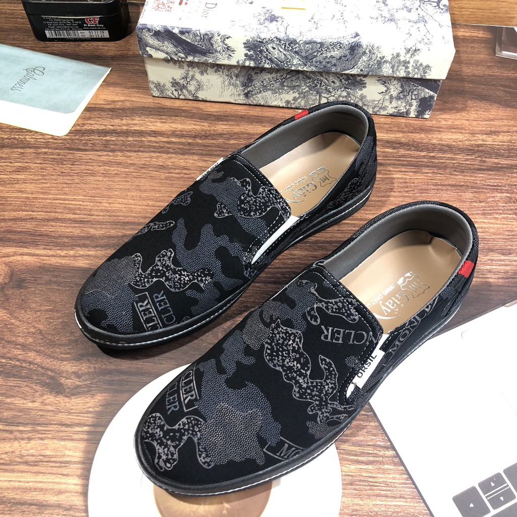 [Bán rẻ lấy khách] Giày nam ❤️FREESHIP❤️ Giày vải bò màu đen MONCLEAR thoáng khí phong cách Hàn Quốc