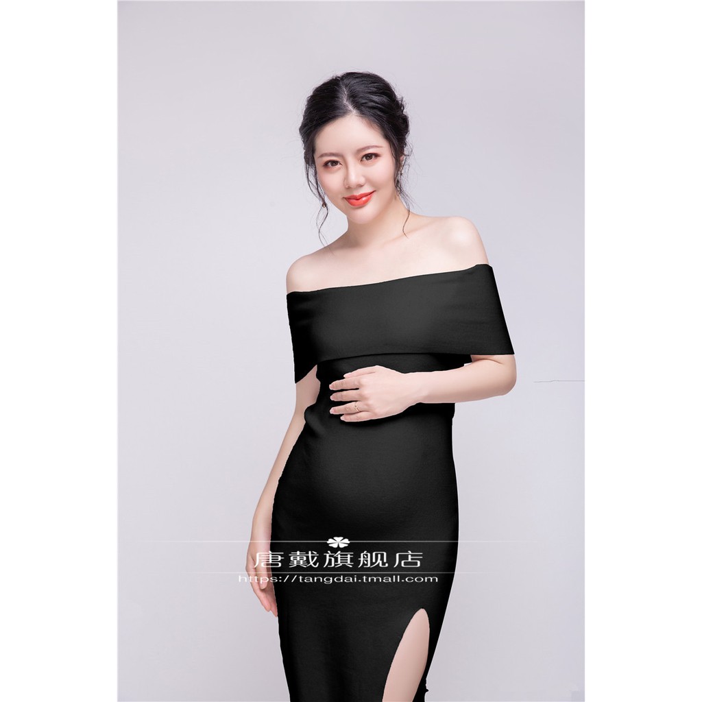 [ORDER] Đầm bầu dự tiệc/chụp lookbook trắng đen sang trọng hàng QC