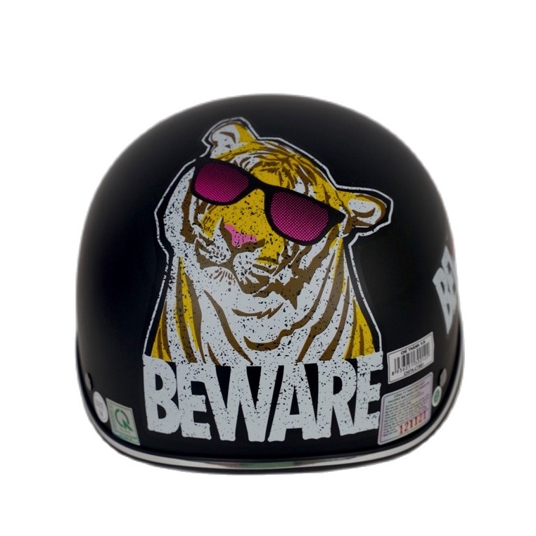 Mũ Bảo Hiểm 1/2 Đầu CHITA HELMETS CT6B1 Tem Hổ BeWare Độc Lạ