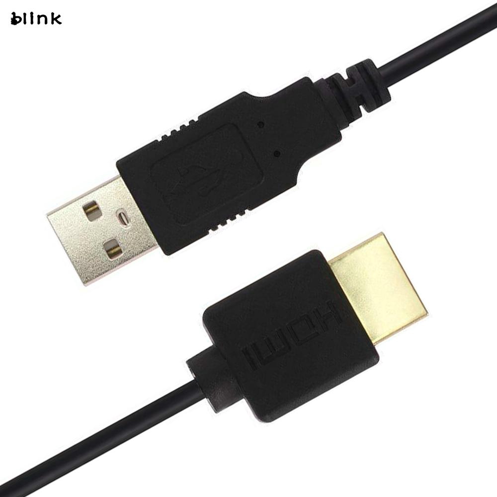 Dây cáp sạc màu đen chuyển đổi từ USB sang cổng HDMI HDTV