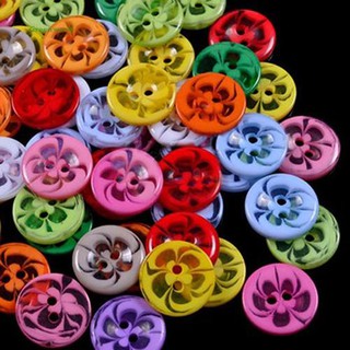 Set 100 nút nhựa 2 lỗ 14mm nhiều màu tiện dụng