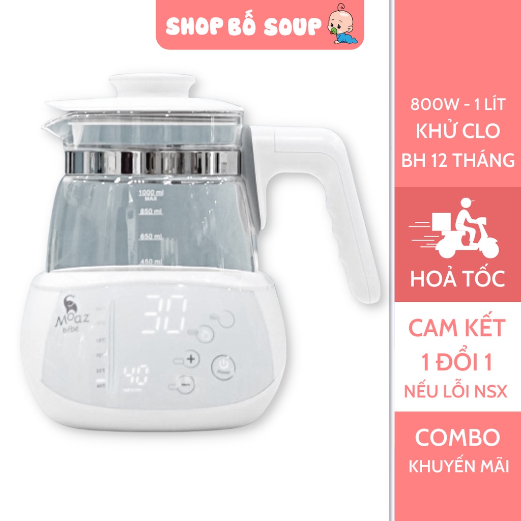 Máy đun nước pha sữa Moaz Bebe duy trì và điều chỉnh được nhiệt độ