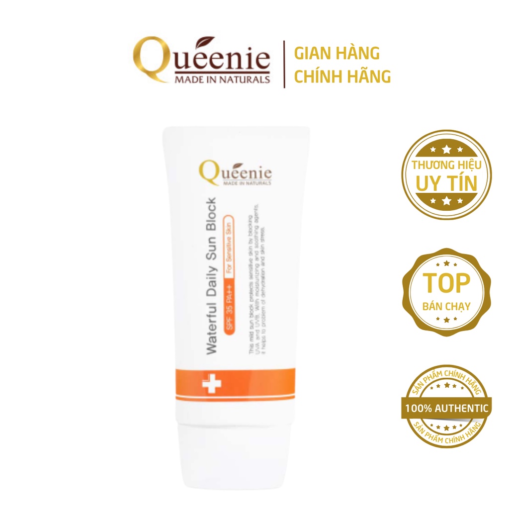 Kem Chống Nắng SPF 35PA++ Queenie AC Pure Trắng Da Cho Da Nhạy Cảm Da Mụn 50ml