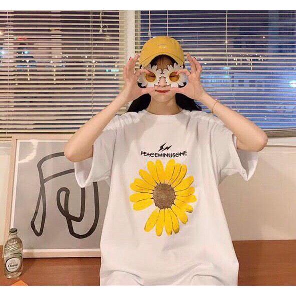 Áo phông form rộng tay lỡ unisex - hoa cúc chi - Sỉ số lượng lớn