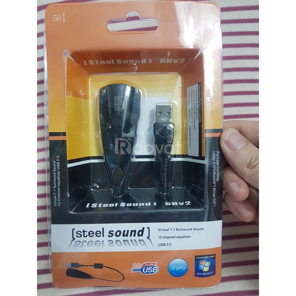 Usb sound dây 3d 7.1 trắng sound 5H tiện lợi chuyển đổi từ USB sang âm thanh  TTBO Computer