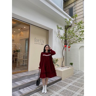 Váy nhung dáng xoè 286