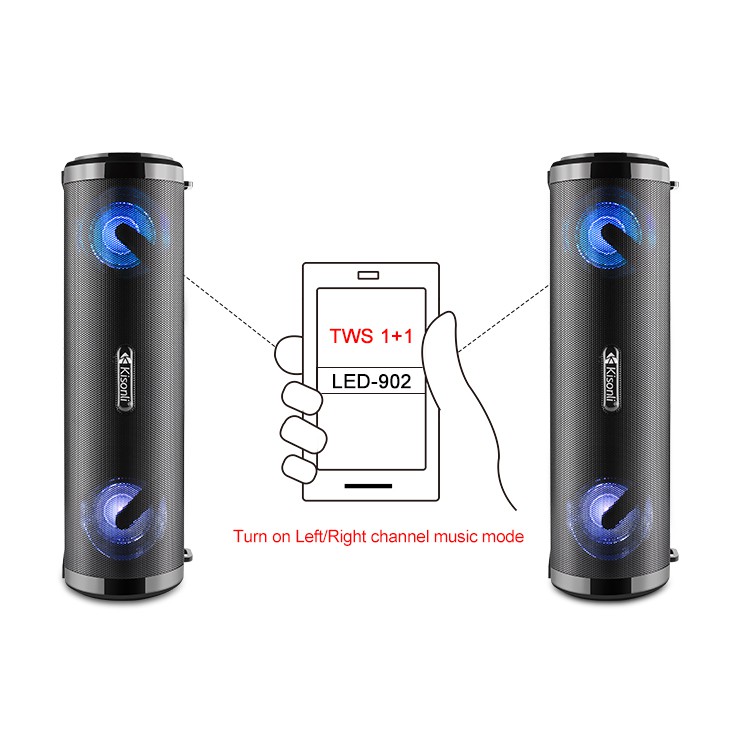 Loa bluetooth Kisonli LED-902 TWS kết nối cùng lúc 2 loa - kiểu dáng soundbar (Màu ngẫu nhiên)