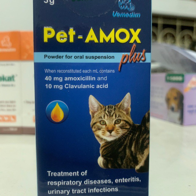 Pet- Amox Plus Dùng Các Nhiễm Trùng Chó Mèo Lọ 3g