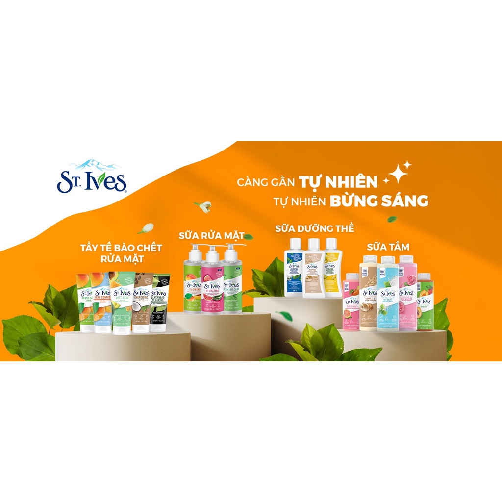 Sữa Rửa Mặt Có Hạt St.Ives Scrub Tẩy Tế Bào Chết 170G Đủ Mùi Chính Hãng