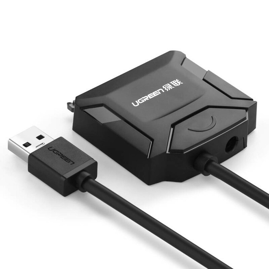 Cáp đọc dữ liệu ổ cứng USB 3.0 sang SATA Ugreen 20611 - 20231 kèm dây nguồn 12V2A dài 50cm - HapuStore