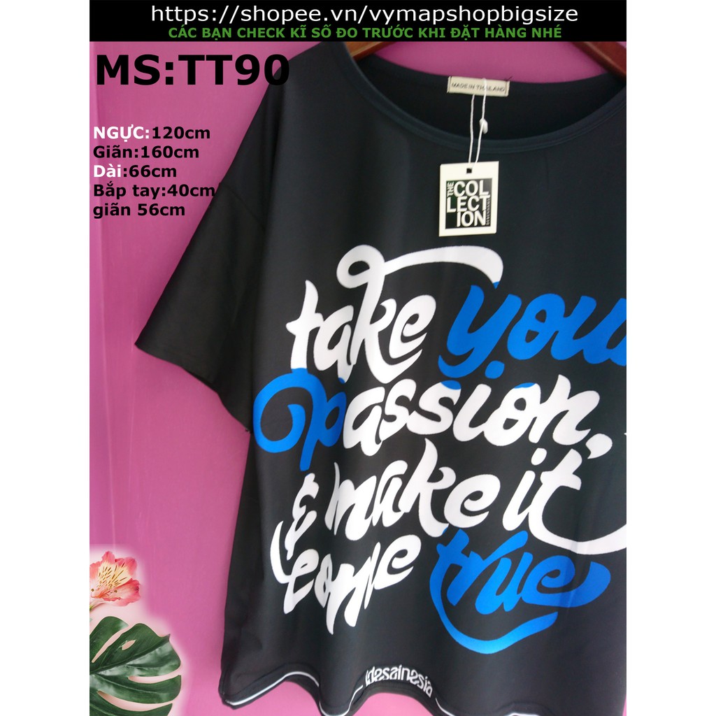 áo thun bigsize chữ xanh [ hình thật ]