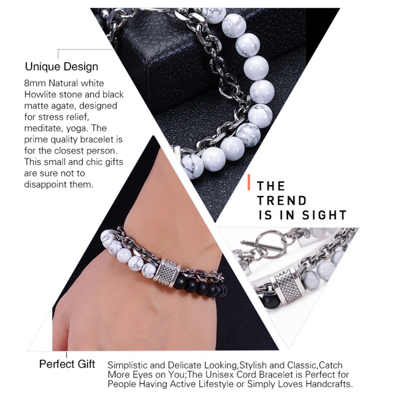 Vòng Tay Chuỗi Hạt Đá Bằng Hợp Kim Đồng